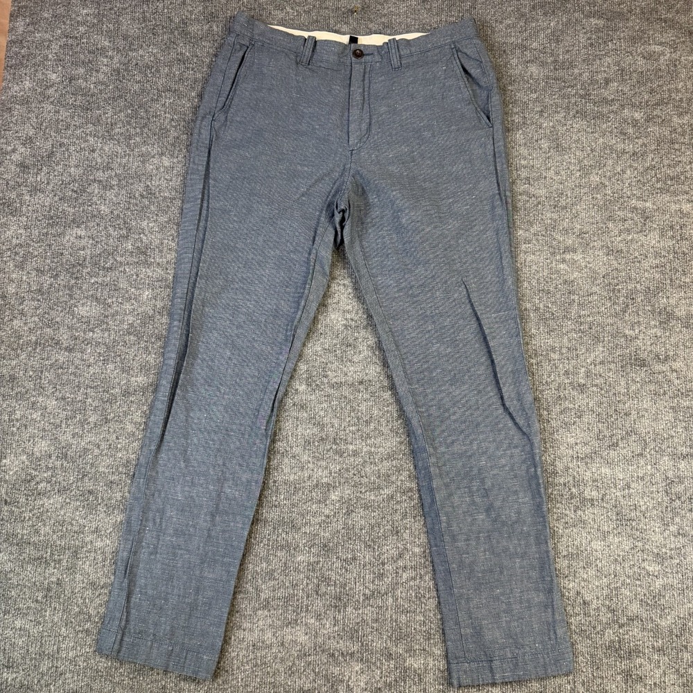 J Crew 770 Pants Mens 33x32 Blue Baird McNutt Irish Linen Blend Preppy (34x32)
